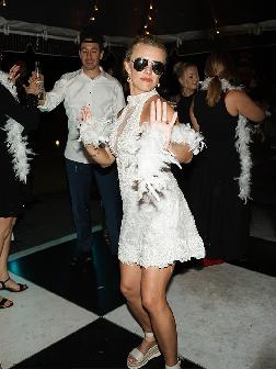 Morgan Wearing White Couture Party Dress by Jodi Moylan