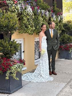 Brianne wearing Verdin Wedding Dress