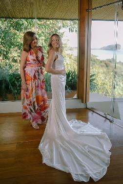 Keaton wearing Anne Barge Wedding Dress